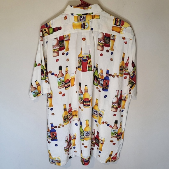 Vintage Weekend Traveler Button Down Short Sleeve Beer Primt Shirt Size XXL - 10 - Picture 8 of 10